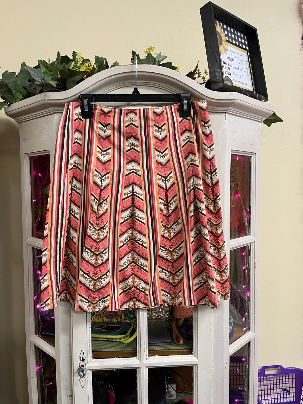 Loft Size 8 Multi Coral Skirt