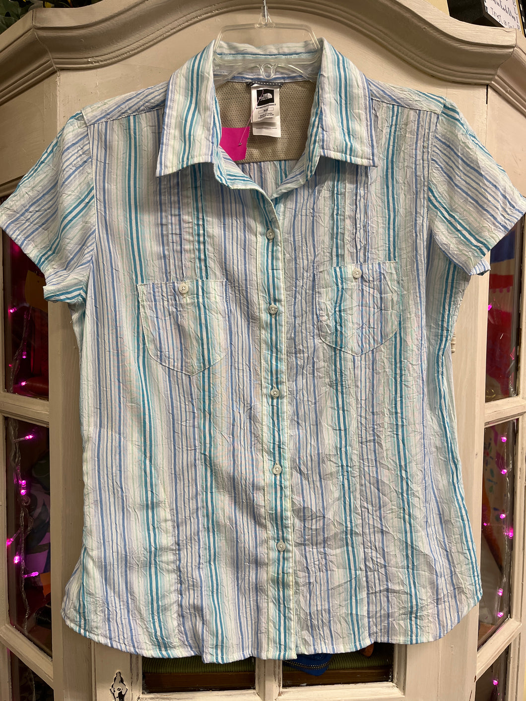 North Face Size Medium Multi Blue Athletic Top