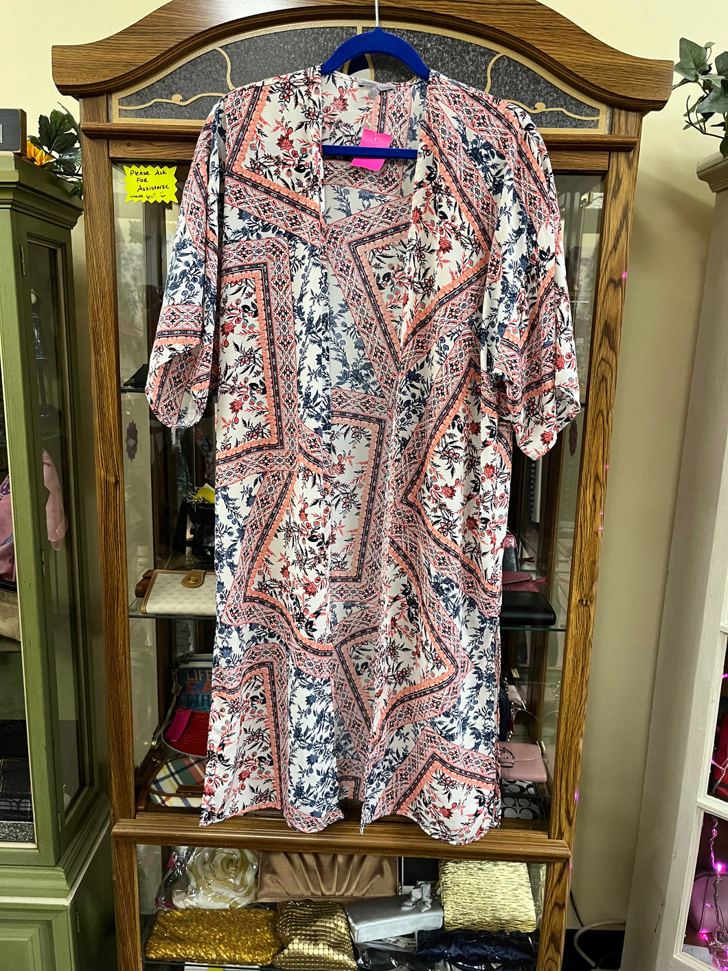 Charlotte Russe Size XS Multi Coral Duster