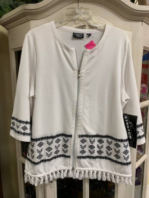 Onque Casuals Size Large White & Black Cardigan