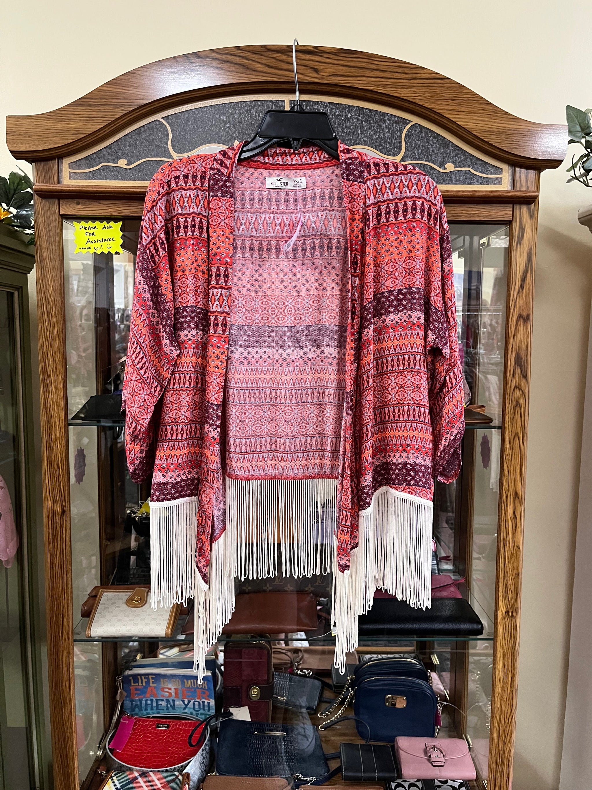 Hollister Size XS S Multi Coral Kimono